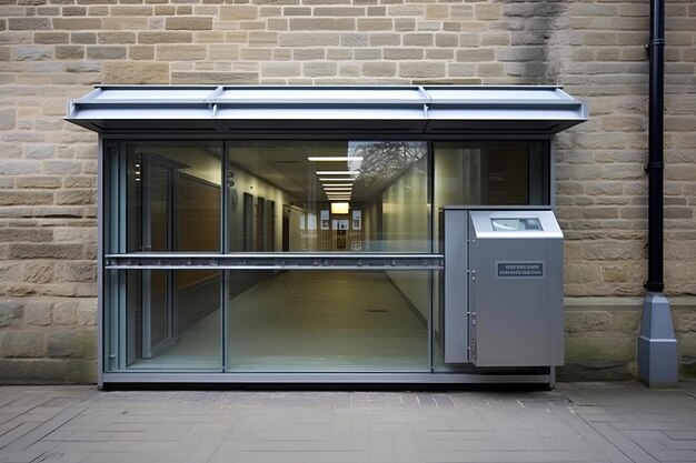 Sleek automatic glass door shopfront